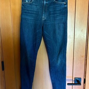 MOTHER High Waisted Looker Skinny Jeans in Teaming Up